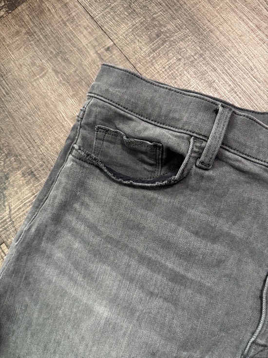 Hudson Jeans Black Washed Denim Mini Skirt with Raw Hem
